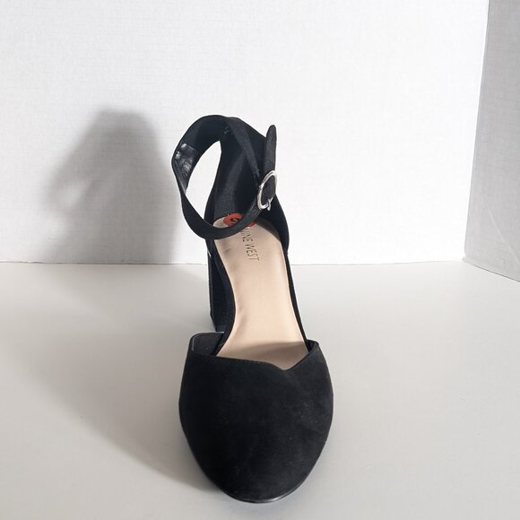NINE WEST Addison BRAND NEW SLINGBACK HEELS Sz 9.5 VELVET 5.5 cm block heels WOW - Picture 2 of 10